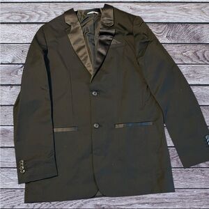 Kids Dress Jacket Black Satin Lapel Blazer